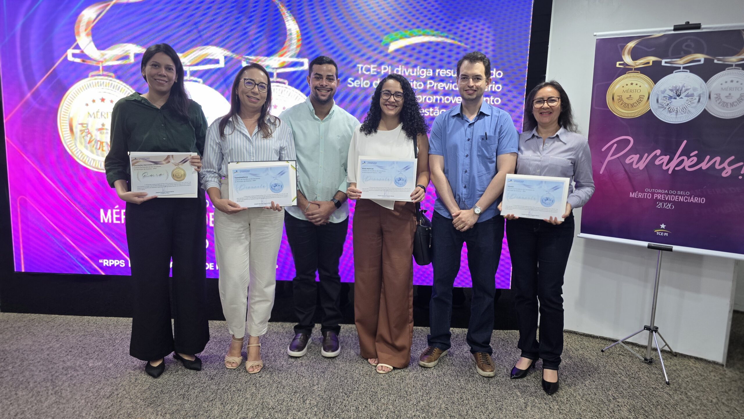 IPMT é homenageado com quatro Selos de Mérito Previdenciário durante cerimônia no TCE-PI