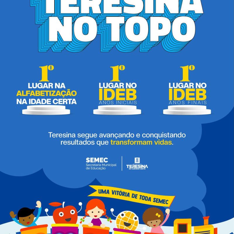 Teresina volta ao topo e conquista o primeiro lugar no IDEB